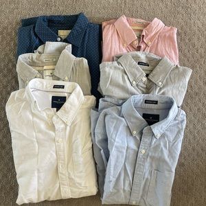 Six men’s American eagle short sleeve button ups
